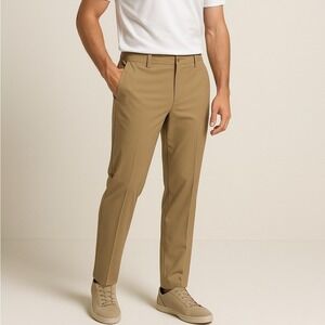 Adidas Men's Khaki Performance Pants – Size 34x32 Regular Fit